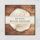 Carré Carte de visite de bois rustique (Devant)