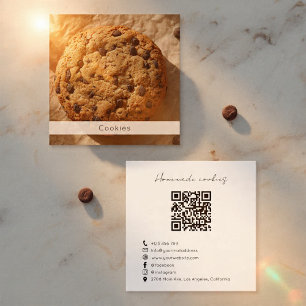 Carré Carte de visite de boulangerie de cookies moderne 