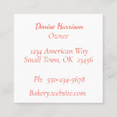 Carré Carte de visite de boulangerie décorée (Dos)