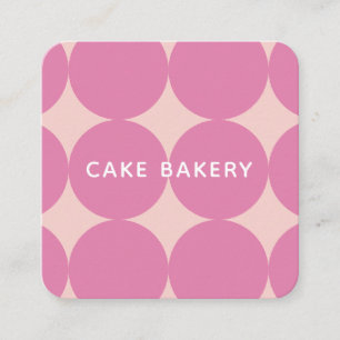 Carré Carte de visite de boulangerie Modern Dots I Rose
