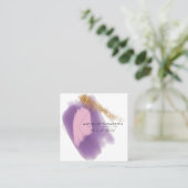 Carré Carte de visite de brosses rose et or (Debout devant)