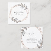 Carré carte de visite de cadre géométrique feuillage (Devant / Derrière)