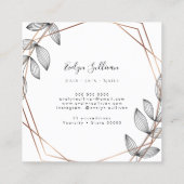 Carré carte de visite de cadre géométrique feuillage (Dos)