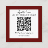 Carré Carte de visite de candidat Code QR Écharpe Carte (Dos)