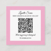 Carré Carte de visite de candidat Code QR Écharpe Carte (Dos)