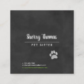 Carré Carte de visite de chien aquarelle (Dos)