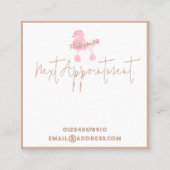 Carré Carte de visite de chien rose (Dos)