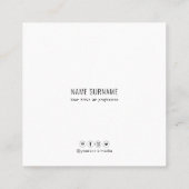 Carré Carte de visite de code QR moderne, personnel simp (Dos)