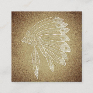 Carré Carte de visite de coiffure amérindien