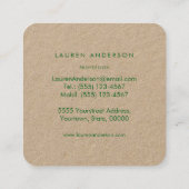 Carré Carte de visite de colibri (Dos)