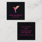 Carré Carte de visite de colibri noir (Devant / Derrière)