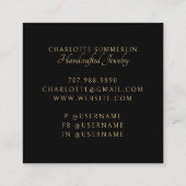 Carré Carte de visite de concepteur de bijoux céleste (Dos)