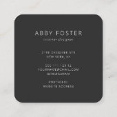 Carré Carte de visite de concepteur noir et blanc Abstra (Dos)
