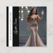 Carré Carte de visite de concours de beauté QR Code Sash (Devant)