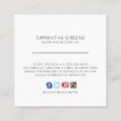 Carré Carte de visite de cookies Macaron (Dos)