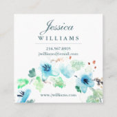 Carré Carte de visite de  de couronnes florales d'aquare (Dos)