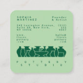 Carré Carte de visite de design en silhouette de vase de (Dos)