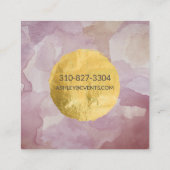 Carré Carte de visite de feuille d'or d'aquarelle (Dos)