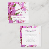 Carré carte de visite de fleur sauvage d'herbe à feu (Devant / Derrière)