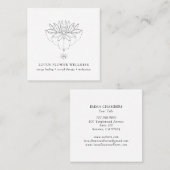 Carré Carte de visite de fleurs de lotus de guérison hol (Devant / Derrière)