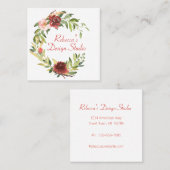 Carré Carte de visite de germes floraux rustiques, femin (Devant / Derrière)