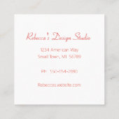 Carré Carte de visite de germes floraux rustiques, femin (Dos)