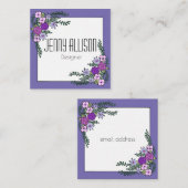 Carré Carte de visite de guirlande de fleurs (Devant / Derrière)