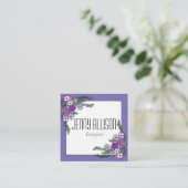 Carré Carte de visite de guirlande de fleurs (Debout devant)
