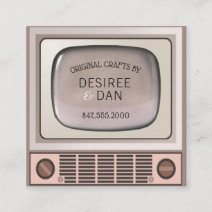 Carré carte de visite de jeu de télévision vintage