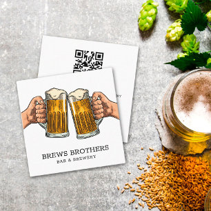 Carré Carte de visite de la boutique de bière de brasser