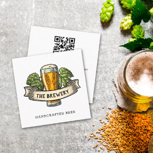 Carré Carte de visite de la boutique de bière de brasser