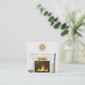 Carré carte de visite de la cheminée (Debout devant)