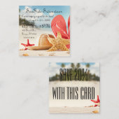 Carré Carte de visite de la fête d'été de plage (Devant / Derrière)