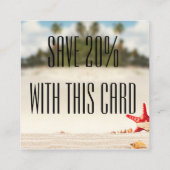 Carré Carte de visite de la fête d'été de plage (Dos)