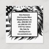 Carré Carte de visite de l'aigle à drapeau américain (Dos)