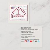 Carré Carte de visite de l'église luthérienne de Trinité (Devant / Derrière)