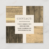 Carré carte de visite de l'équipe de bois (Dos)