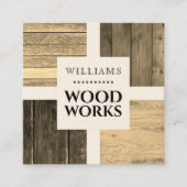 Carré carte de visite de l'équipe de bois (Devant)