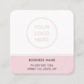 Carré Carte de visite de logo de code QR rose moderne (Devant)