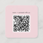 Carré Carte de visite de logo de code QR rose moderne (Dos)