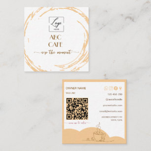 Carré Carte de visite de logo de salon de café artisan m