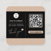 Carré Carte de visite de luxe avec QR code de branding n (Dos)