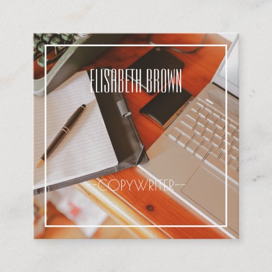 Carré Carte de visite de machine à écrire Copywriter per (Devant)