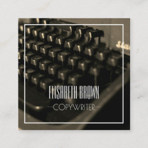 Carré Carte de visite de machine à écrire Copywriter per