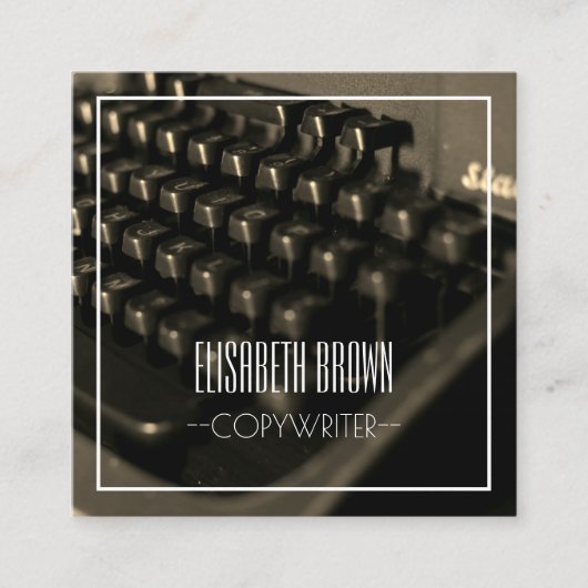 Carré Carte de visite de machine à écrire Copywriter per (Devant)