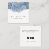 Carré Carte de visite de maquillage bleu Ethéal Abstrait (Devant / Derrière)