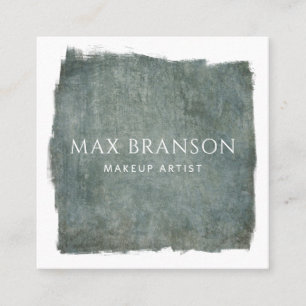 Carré Carte de visite de maquillage moderne bleu gris