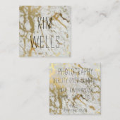 Carré carte de visite de marbre d'or (Devant / Derrière)