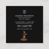 Carré Carte de visite de mode de beauté noire (Dos)