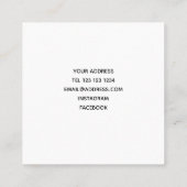 Carré Carte de visite de motif bleu et violet (Dos)